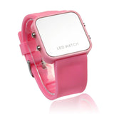 LED Calendar Day/Date Silicone Mirror Watch