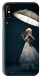 Girl With Umbrella And Falling Feathers IPhone Case