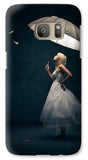 Girl With Umbrella And Falling Feathers IPhone Case